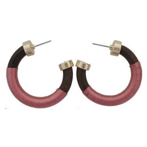 Time and Tru Women's Pink Thread Wrap Hoop Earring